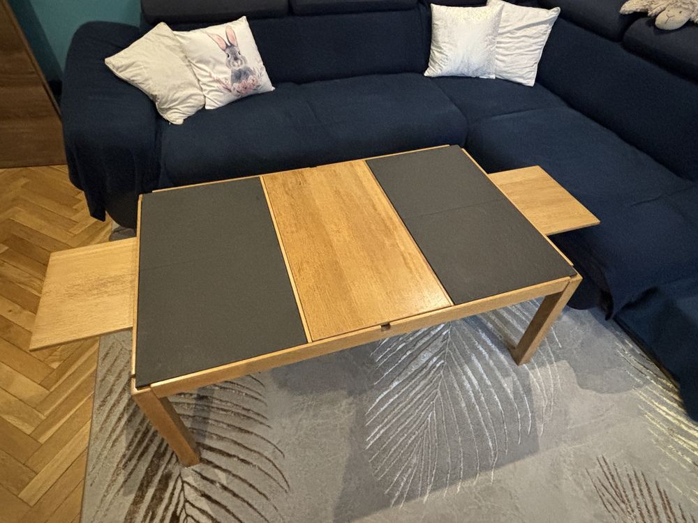 Ława i stolik dębowy po renowacji IKEA