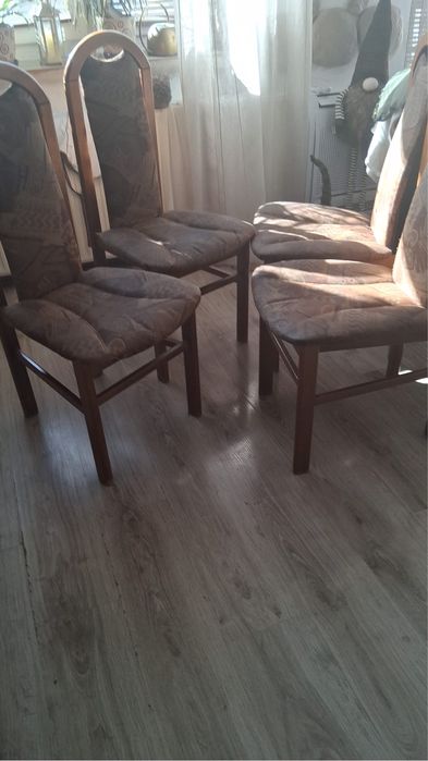 Krzesła 6 szt komplet zestaw krzeseł brazowych do stolu