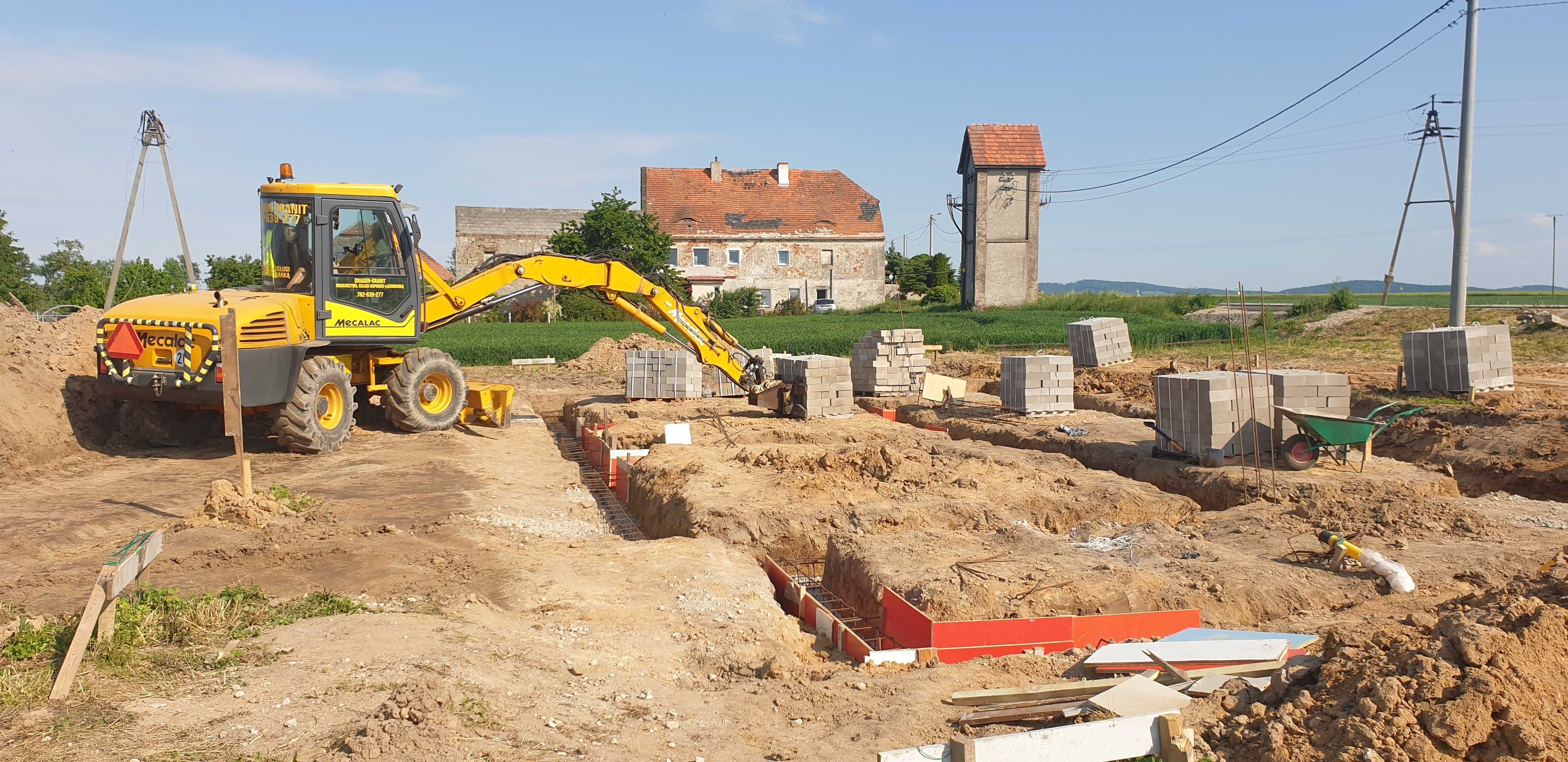 Usługi koparko ładowarką koparka ładowarka ogrodzenie  brukarstwo