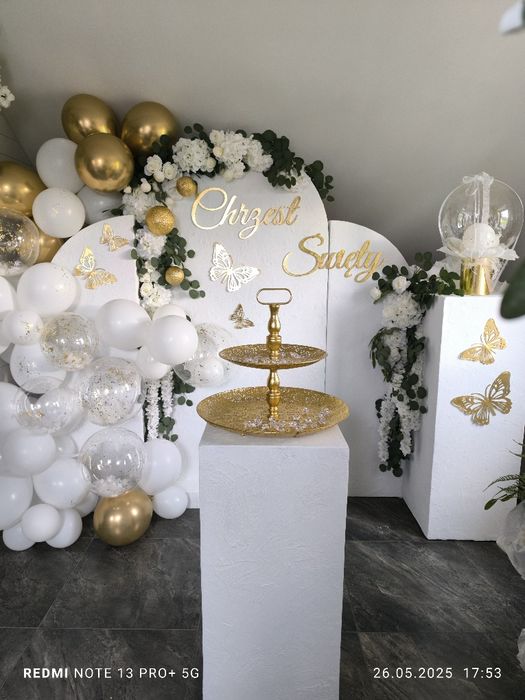 Dekoracje imprez wesele chrzciny komunie scianka balonowa kwiaty