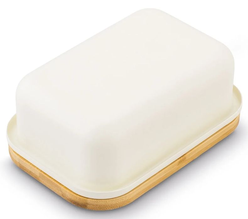 Maselniczka Stalowa Z Nożykiem Pokrywka Bambusowa Tadar Pojemnik 16Cm