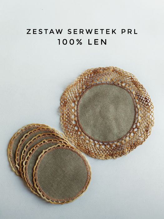 Serwetki prl serwetki z lnu len linen serwetki vintage