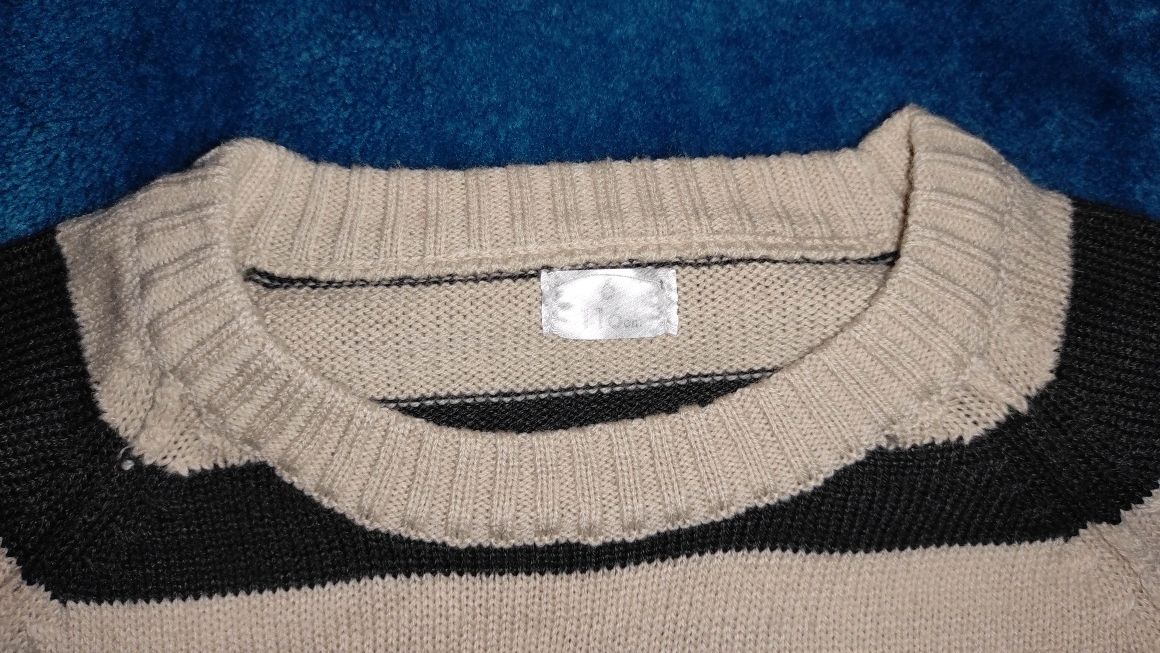 Fajny sweter w paski r.116 Akryl