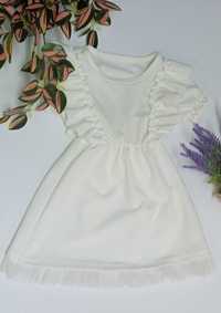 Eleganckie białe sukienki z kokardką rozmiar od 104 do 158