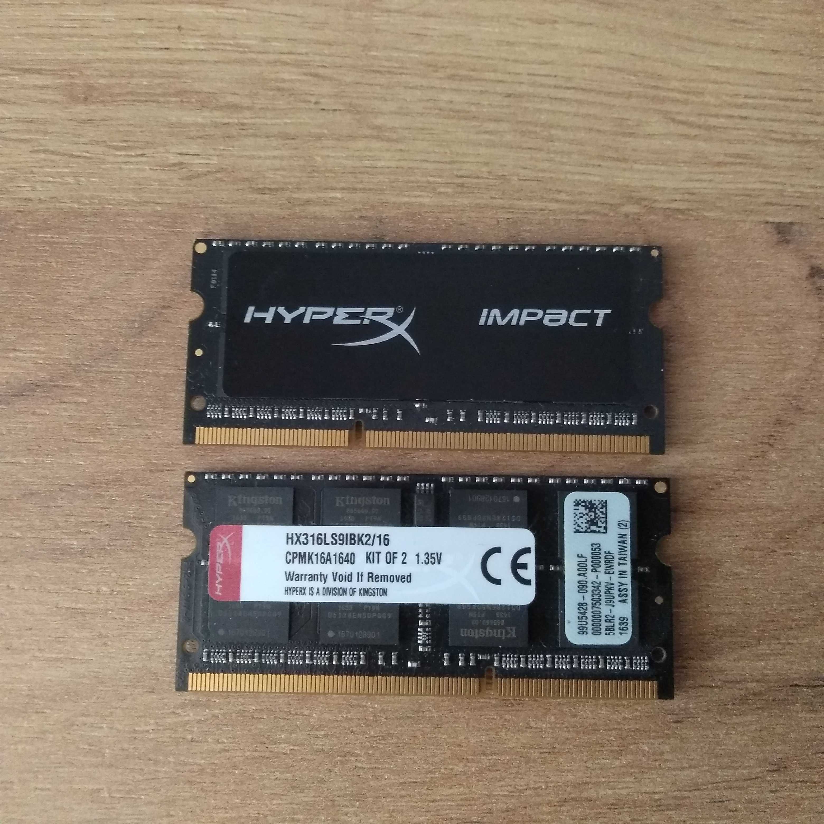 Оперативна пямять HyperX SO-DIMM HX316LS9IBK2/16 2 по 8 гб DDR3L 1600