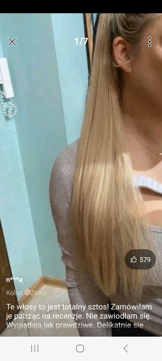 Włosy kucyk blond 68 cm. Polecam.