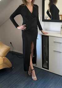 Elegancka czarna sukienka midi 36