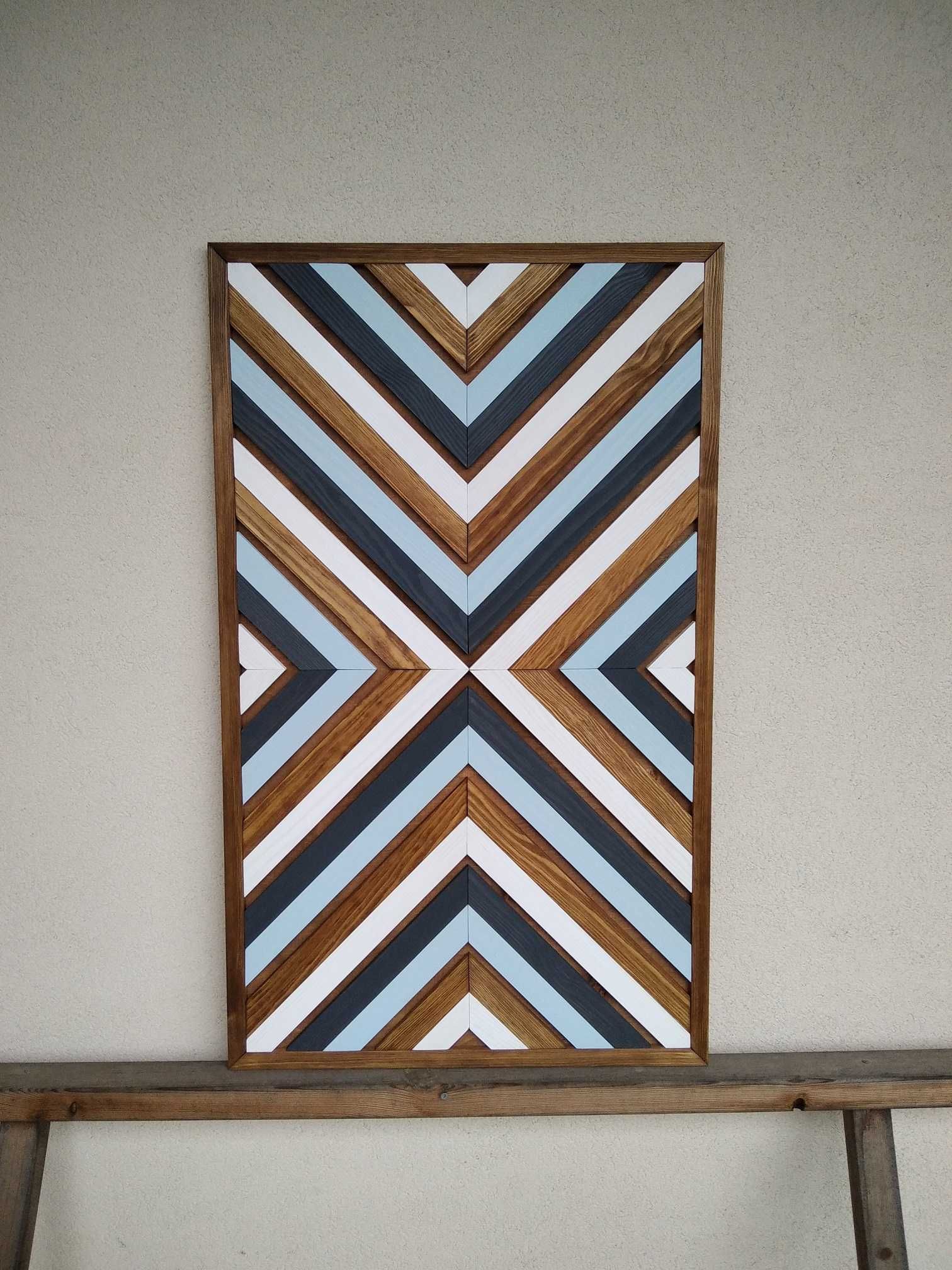 Obraz z drewna mozaika ozdoba ścienna 90 x 54 cm