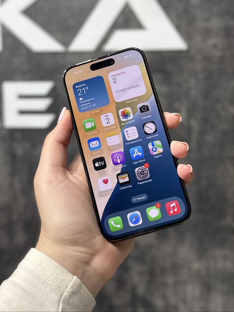 iPhone 15 Pro Black Titanium,256GB,Neverlock,100%Акб,Оплата частинами