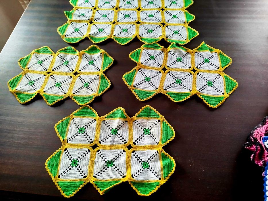 Conjunto de 4 panos rectangular em crochê