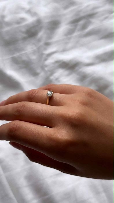 Pierścionek złoto 585 diament 0.5 karata D VVS2