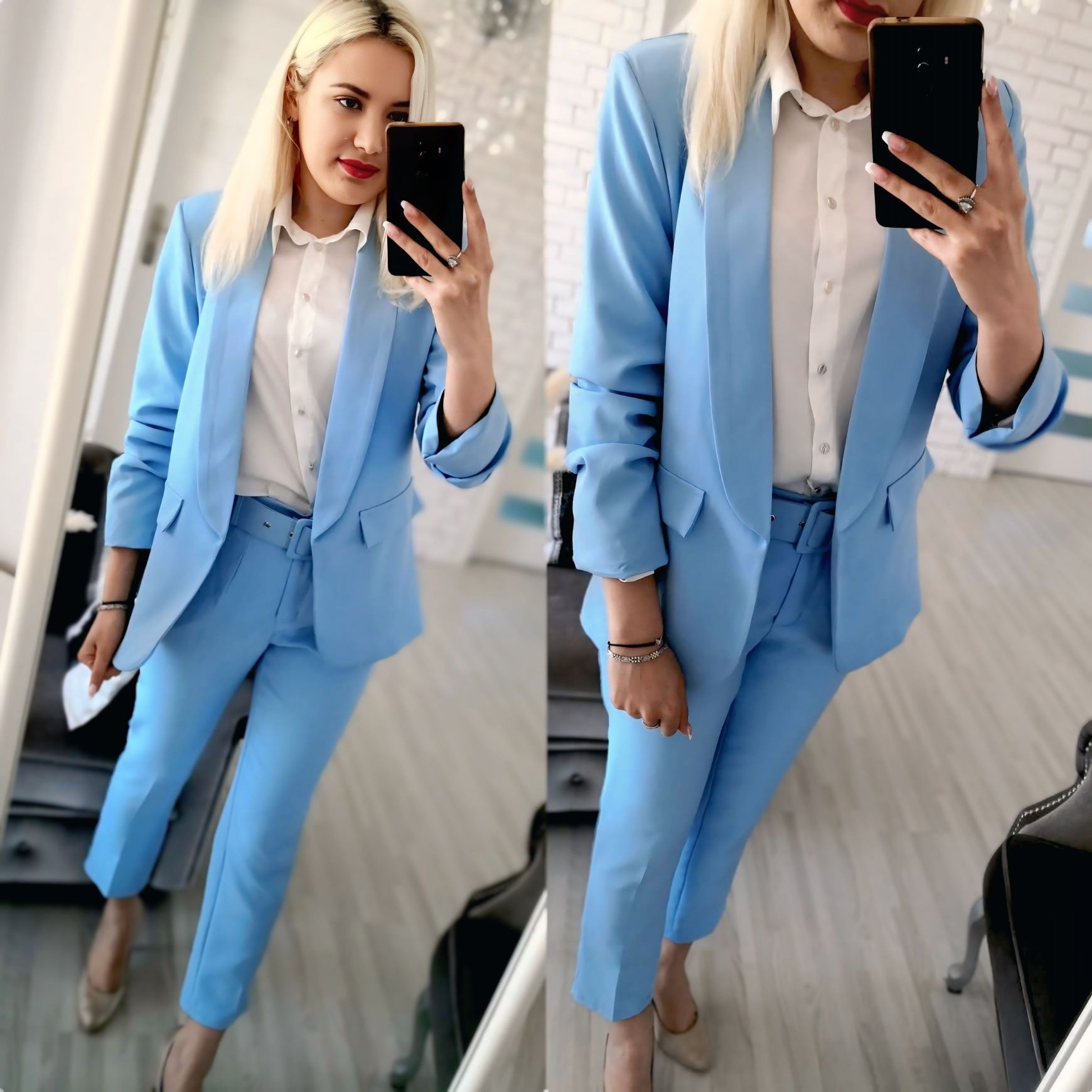 Elegancki garnitur damski 2XL na komunię na uroczystosc
