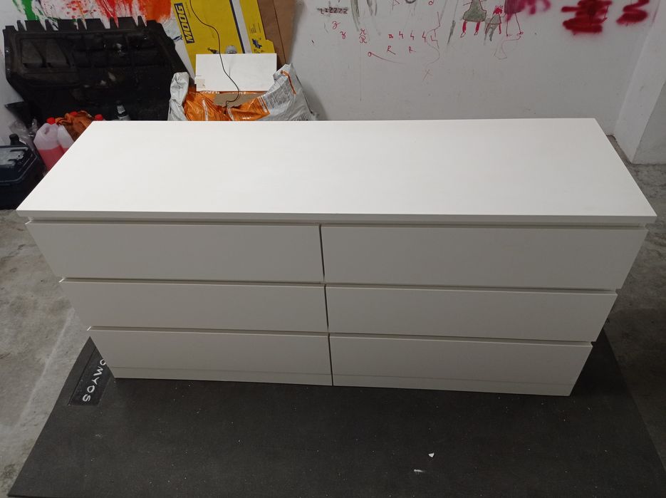 Cómoda de 6 gavetas branca