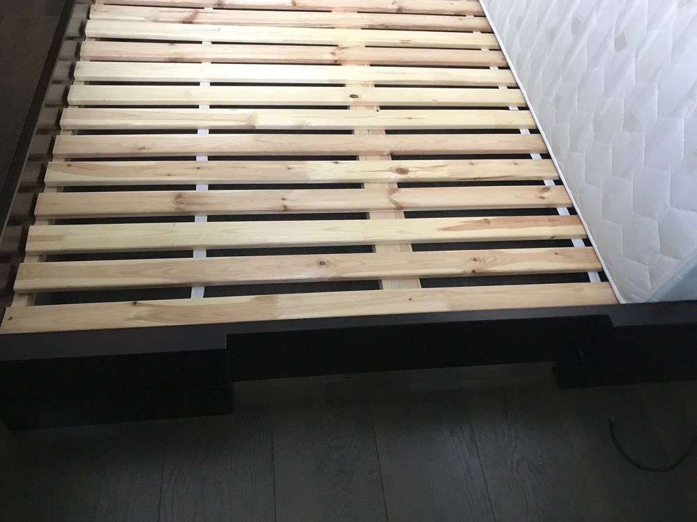 Łóżko bukowe visby sandemo 140x200 palisander, stelaż materac janpol