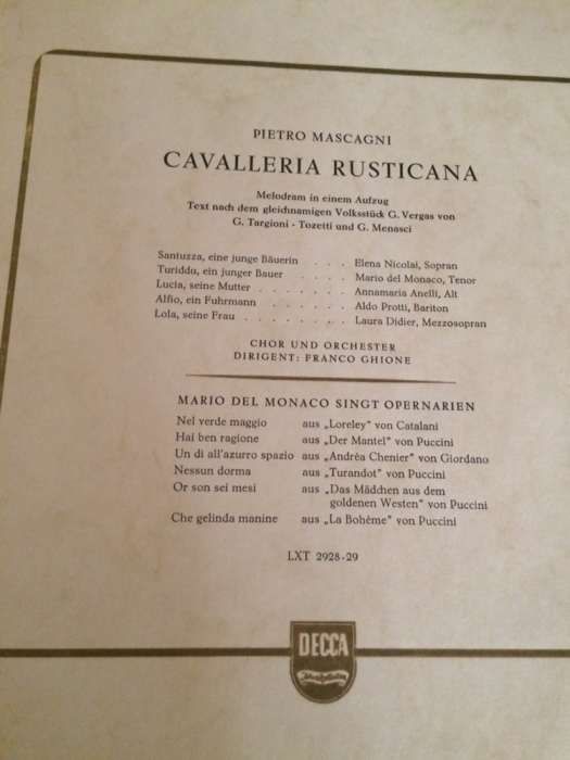 Cavalleria Rusticana - LP vinil