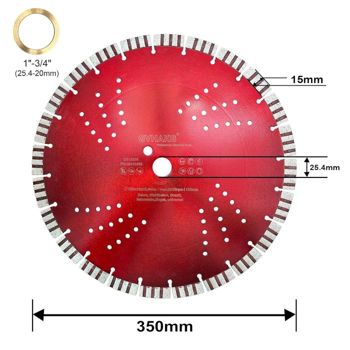 GVHAKG Diamentowa tarcza 350 mm, 15 mm (350 x 25,4 mm)