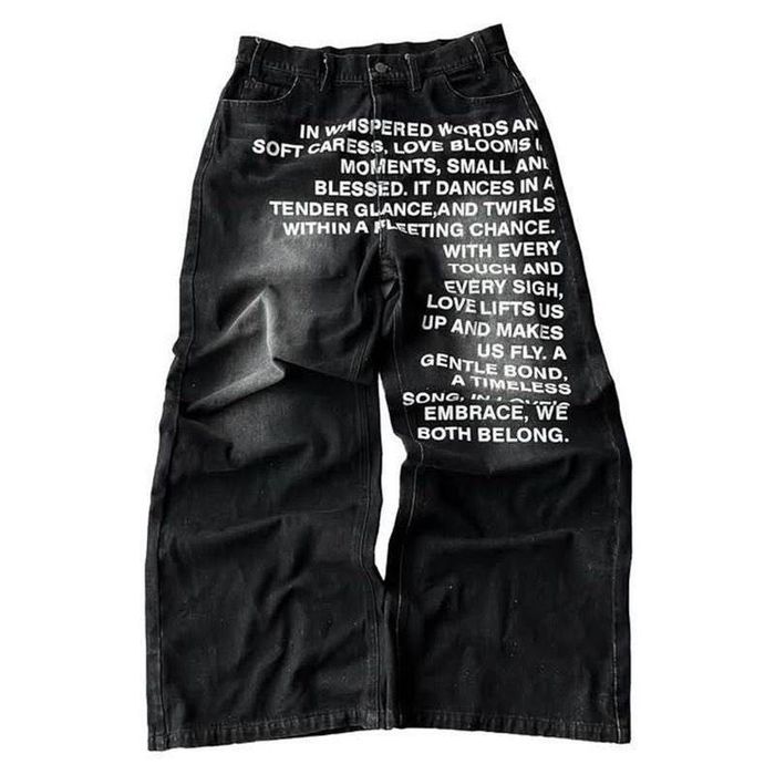 Чорні джинси з написом baggy type Balenciaga Vetements acne rickowens