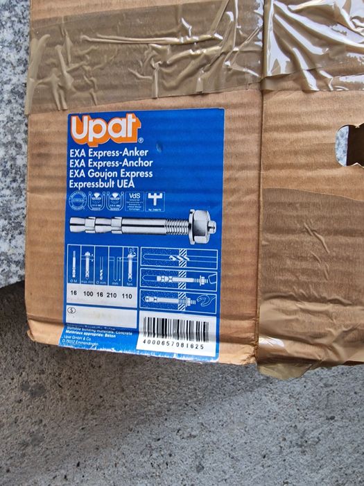 Parafuso bucha segmentada M16 220mm comprimento