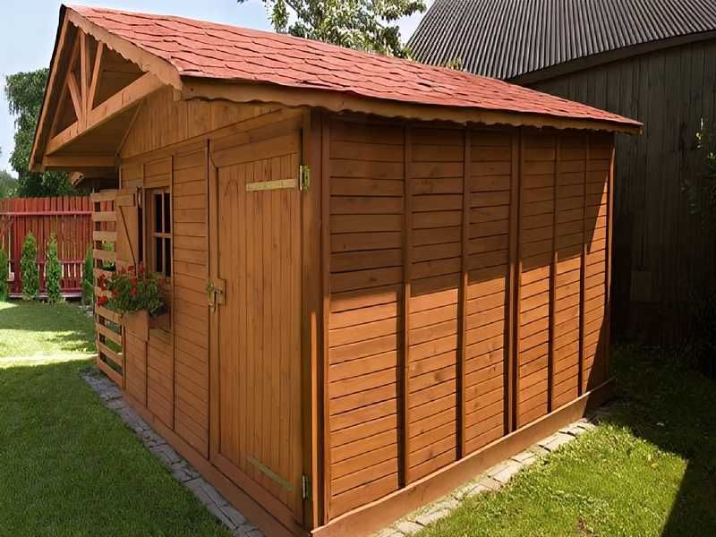 Domek zebra ogrodowy dach dwuspadowy drewniany 4x3 producent A1