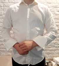Męska biała koszula Pawo r.M + spinki