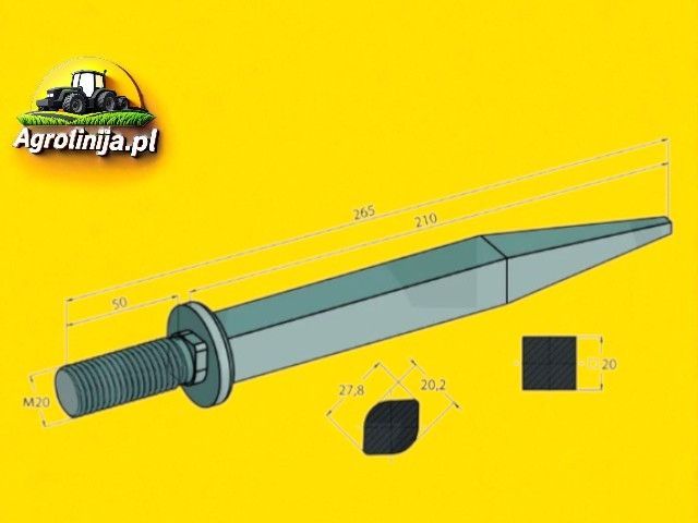 BRONA Ząb prosty do brony polowej AGTECH/GRANIT M20 20x210 mm WYSYŁKA