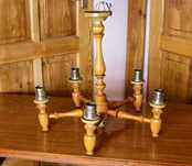 Żyrandol - lampa sufitowa drewniana PRL
