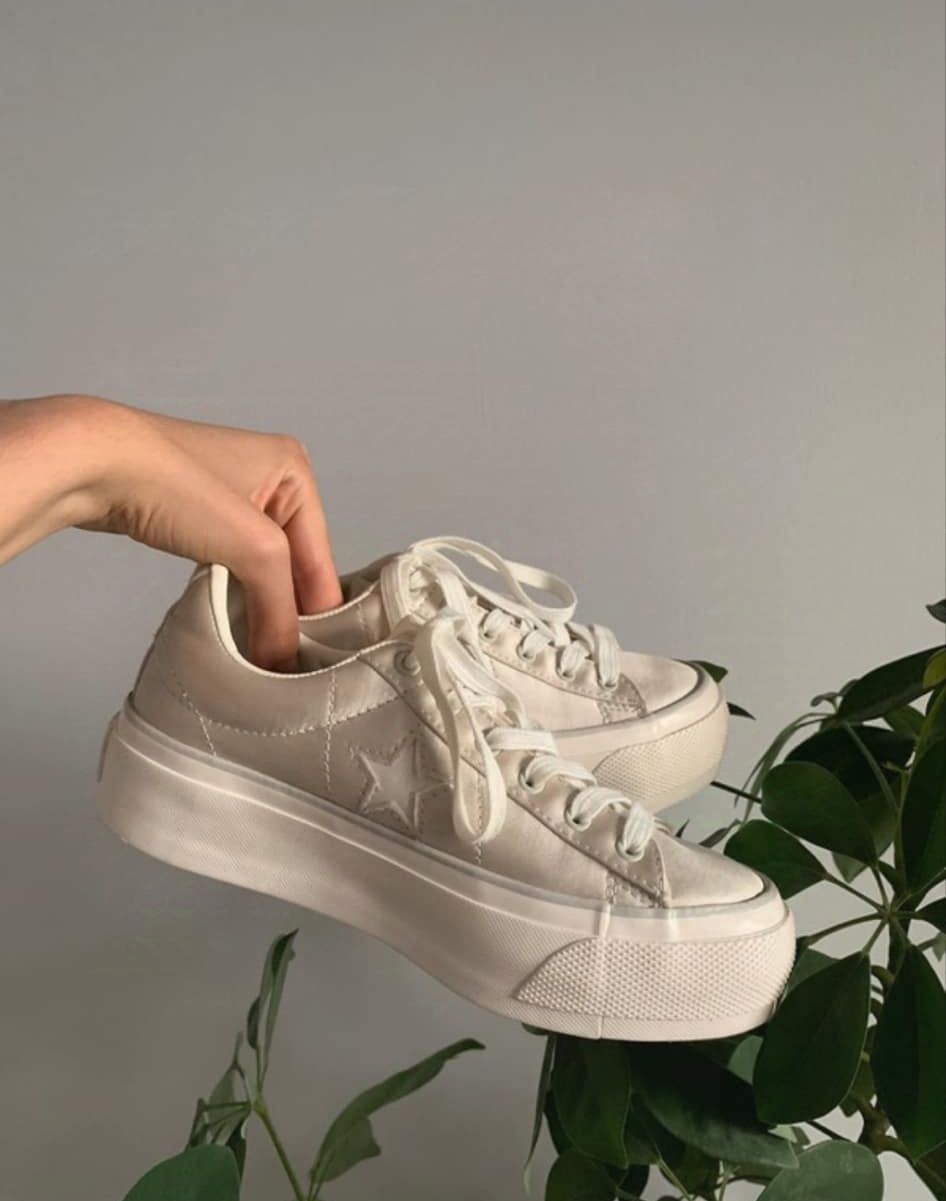 Converse tenisówki all star na platformie białe srebrne sneakersy
