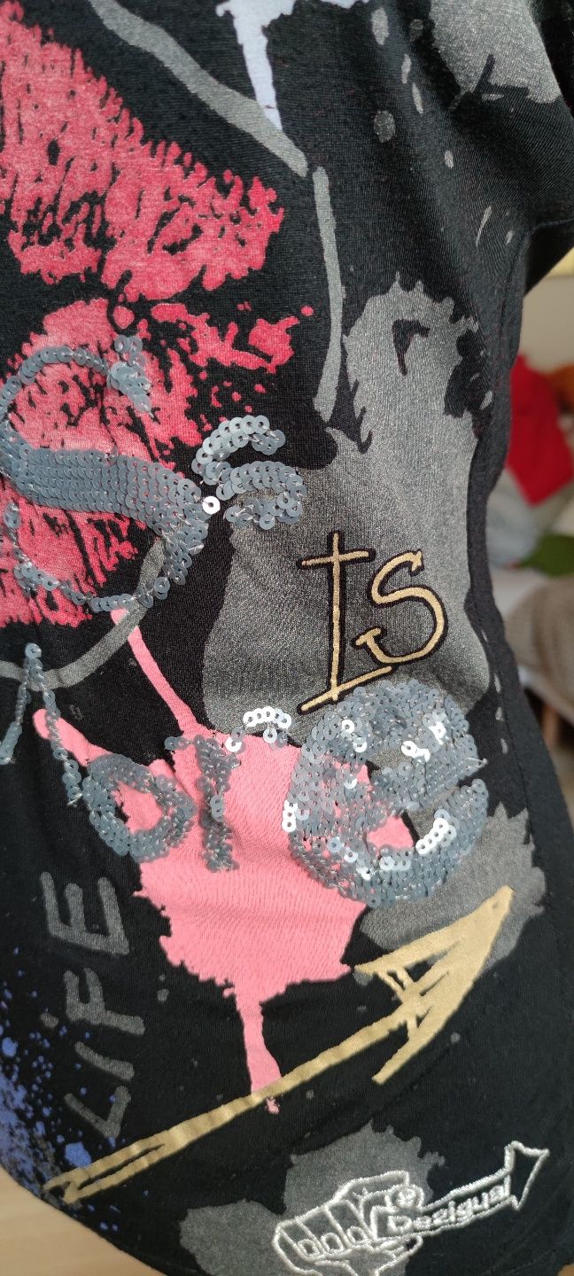 T-shirt bluzka koszulka damska XS/34 Desigual kolekcja Less is more