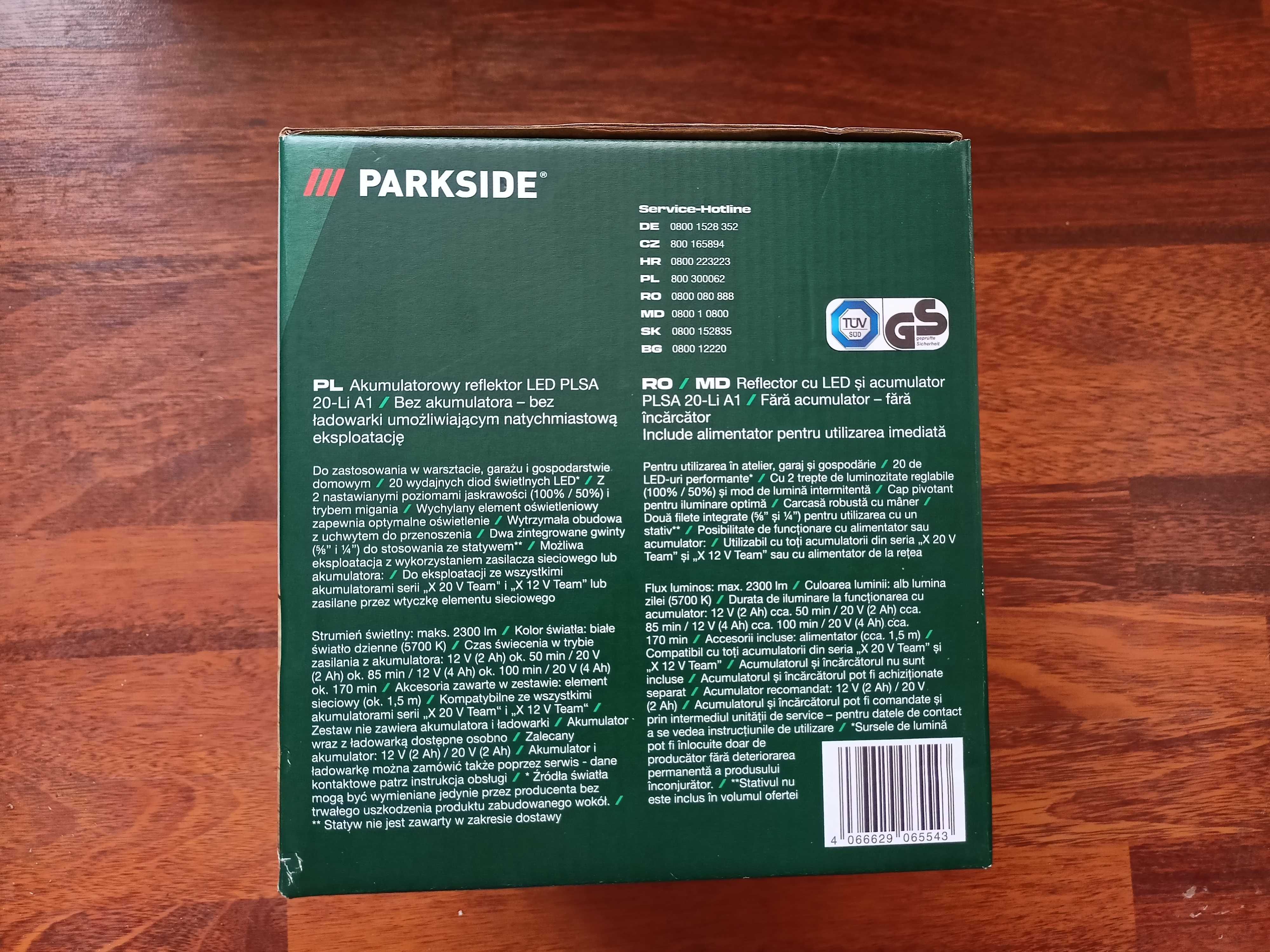 NOWY Akumulatorowy reflektor LED Parkside 20V 12V Naświetlacz Halogen