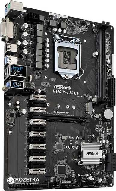 Материнська плата ASRock H110 Pro BTC+ (S1151, INTEL H110, ATX) б/в