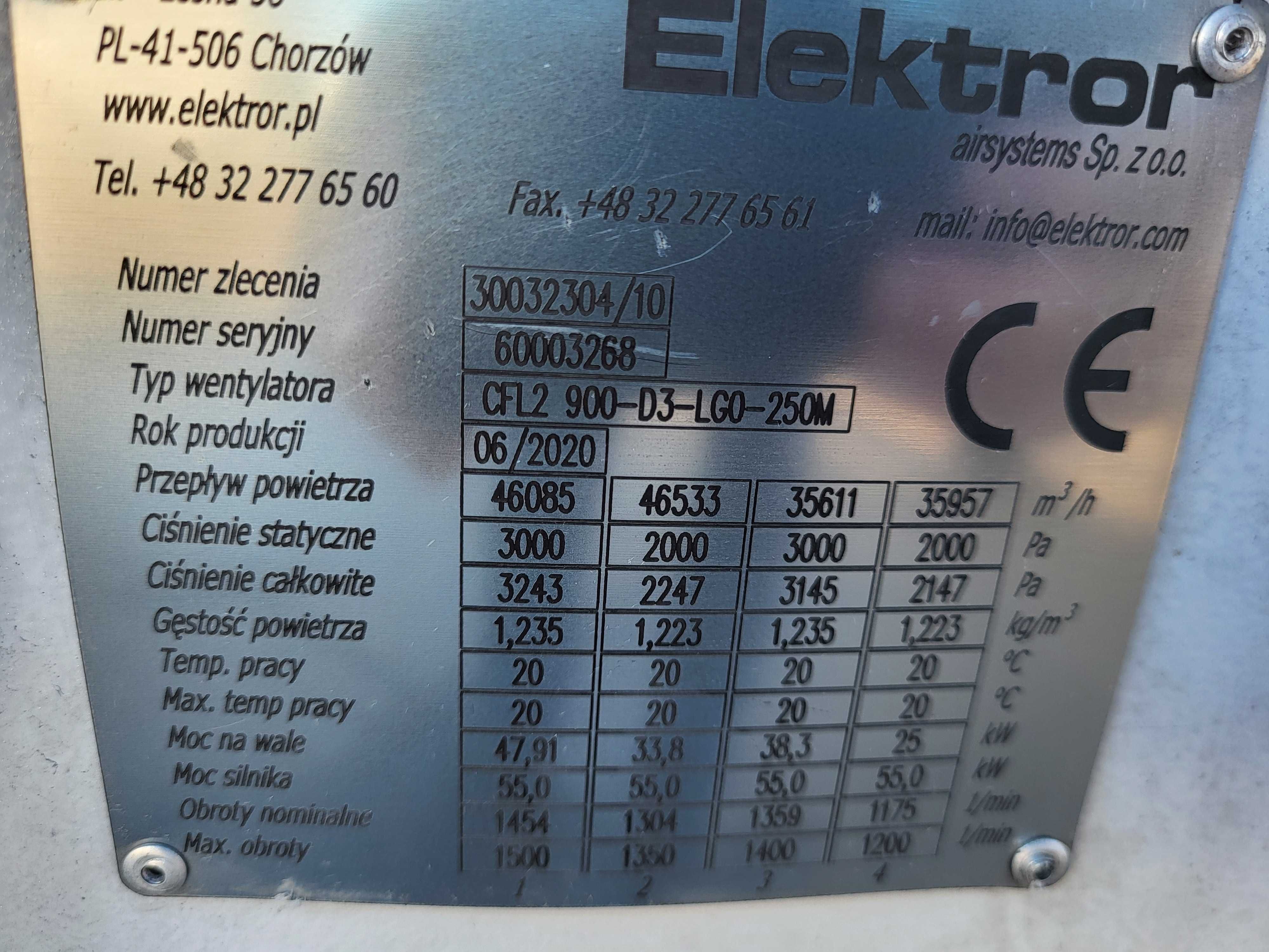 Wentylator promieniowy CFL2-900-D3-LGO-250M