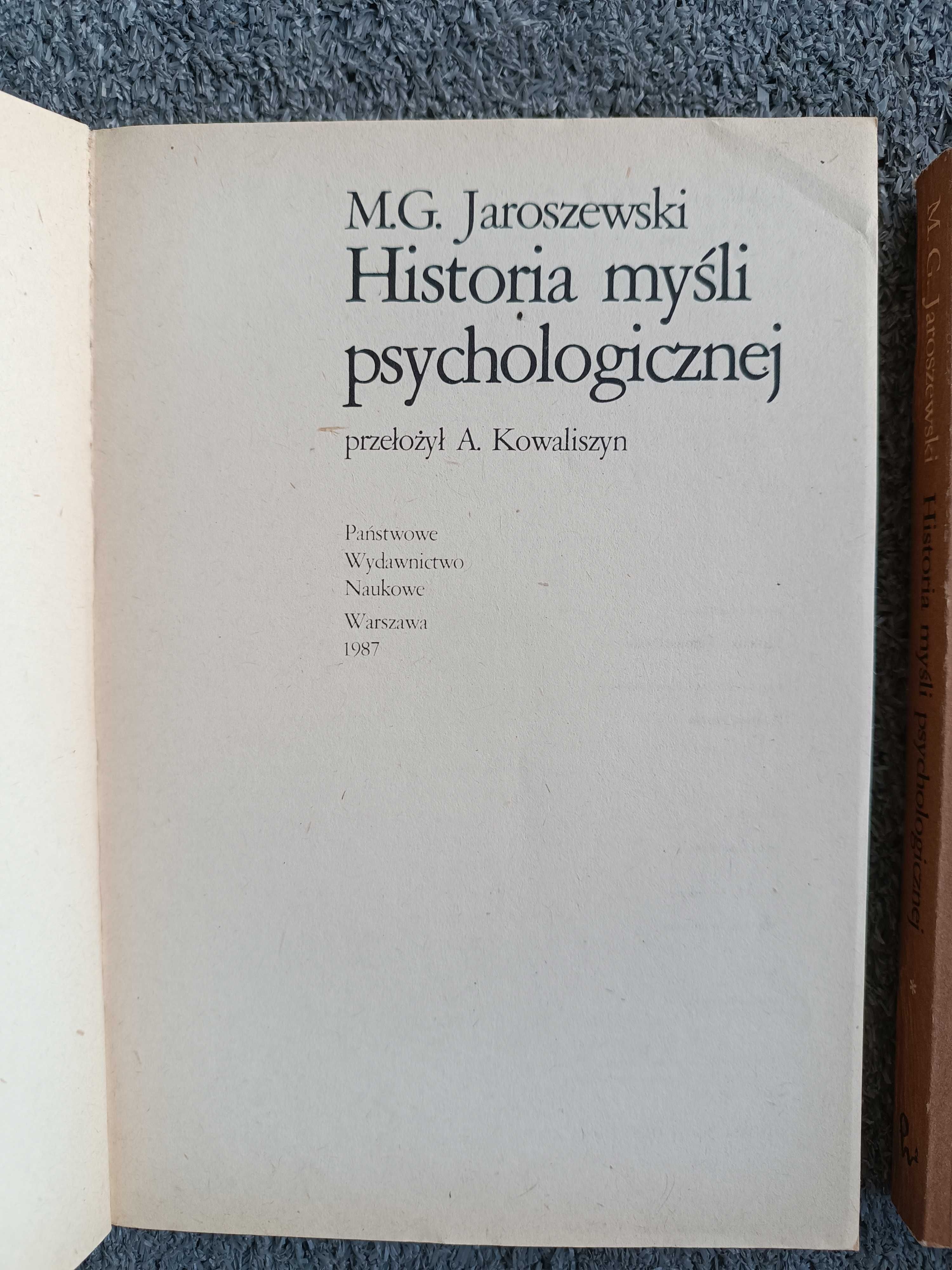 Książka Historia myśli psychologicznej część 1 i 2 - M.G.Jaroszewski