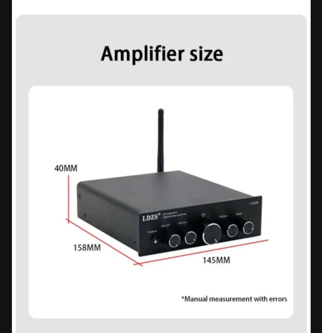 Amplificador LDZS E580 Bluetooth Canais de saida 2.1 com Comando