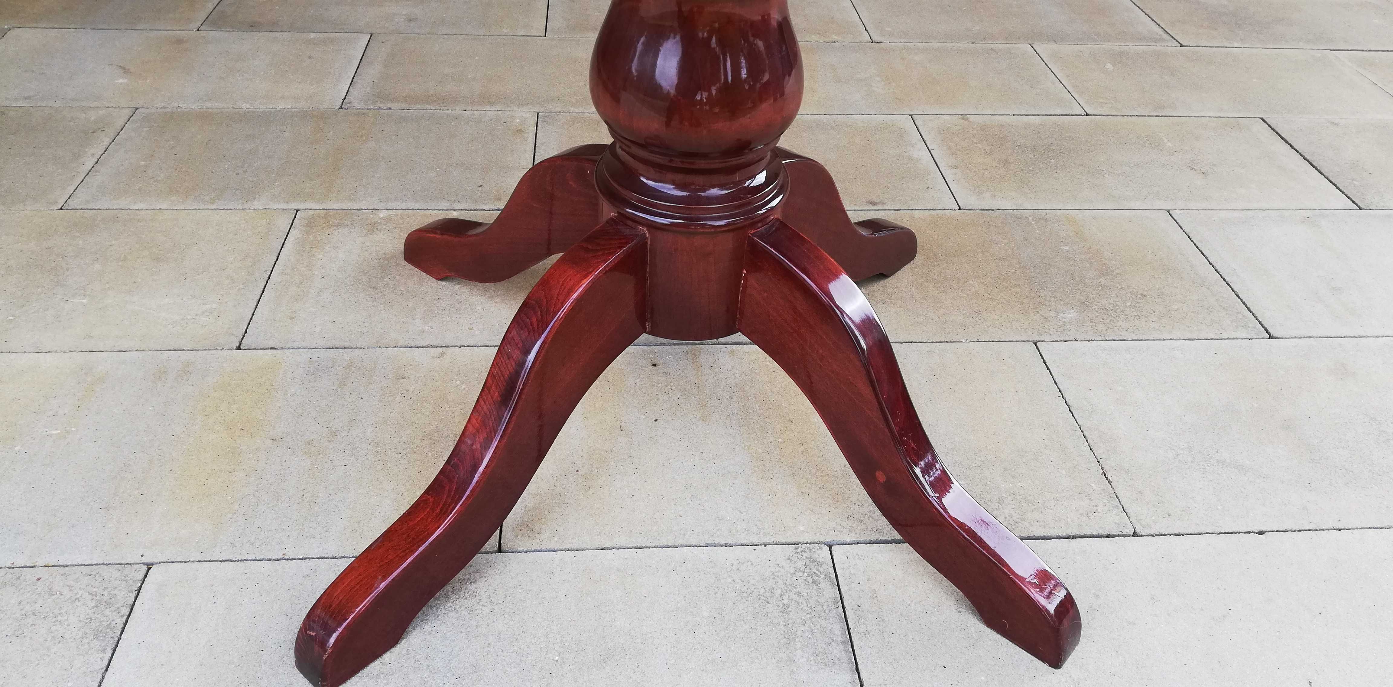 stół okrągły drewniany ciemny stylowy rozkładany 100