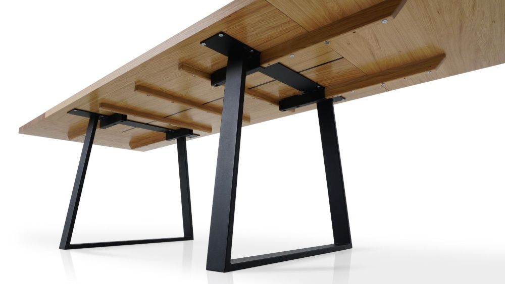 STÓŁ DĄB NATURALNY fornir loft nogi PIEMONT 180x94