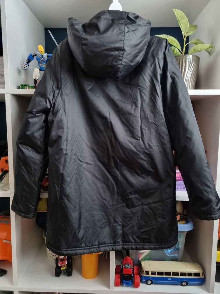 Adidas Czarna parka wiosenna r 140 kurtka przejściowa