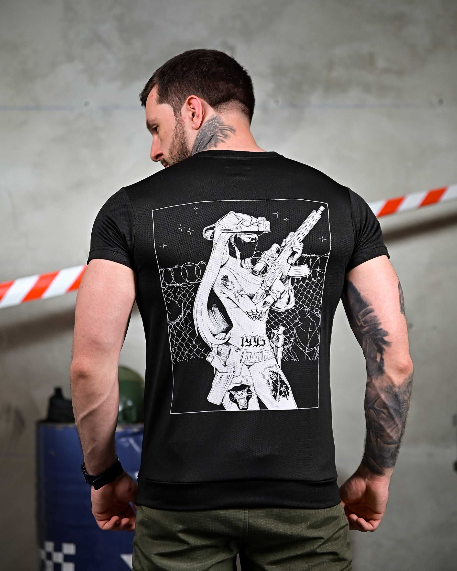 Тактична футболка "Girl Black" Coolmax  S–XXXL Без передоплати!