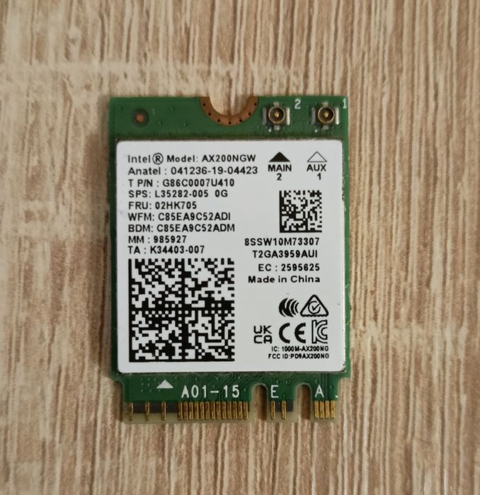 Адаптер WiFi-6 Intel AX200NGW 802.11ax + Bluetooth 5.2