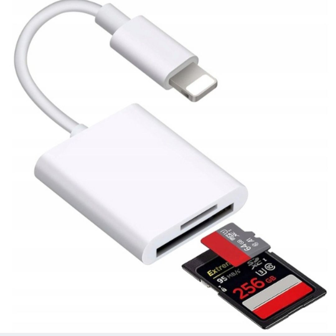 CO2 Czytnik Kart 2W1 DO Lightning Iphone adapter przejściówka MICRO SD