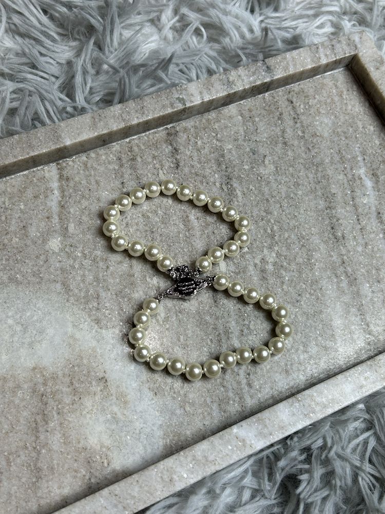 СКИДКА! Vivienne Westwood Pearl Double Bracelet браслет с бусами