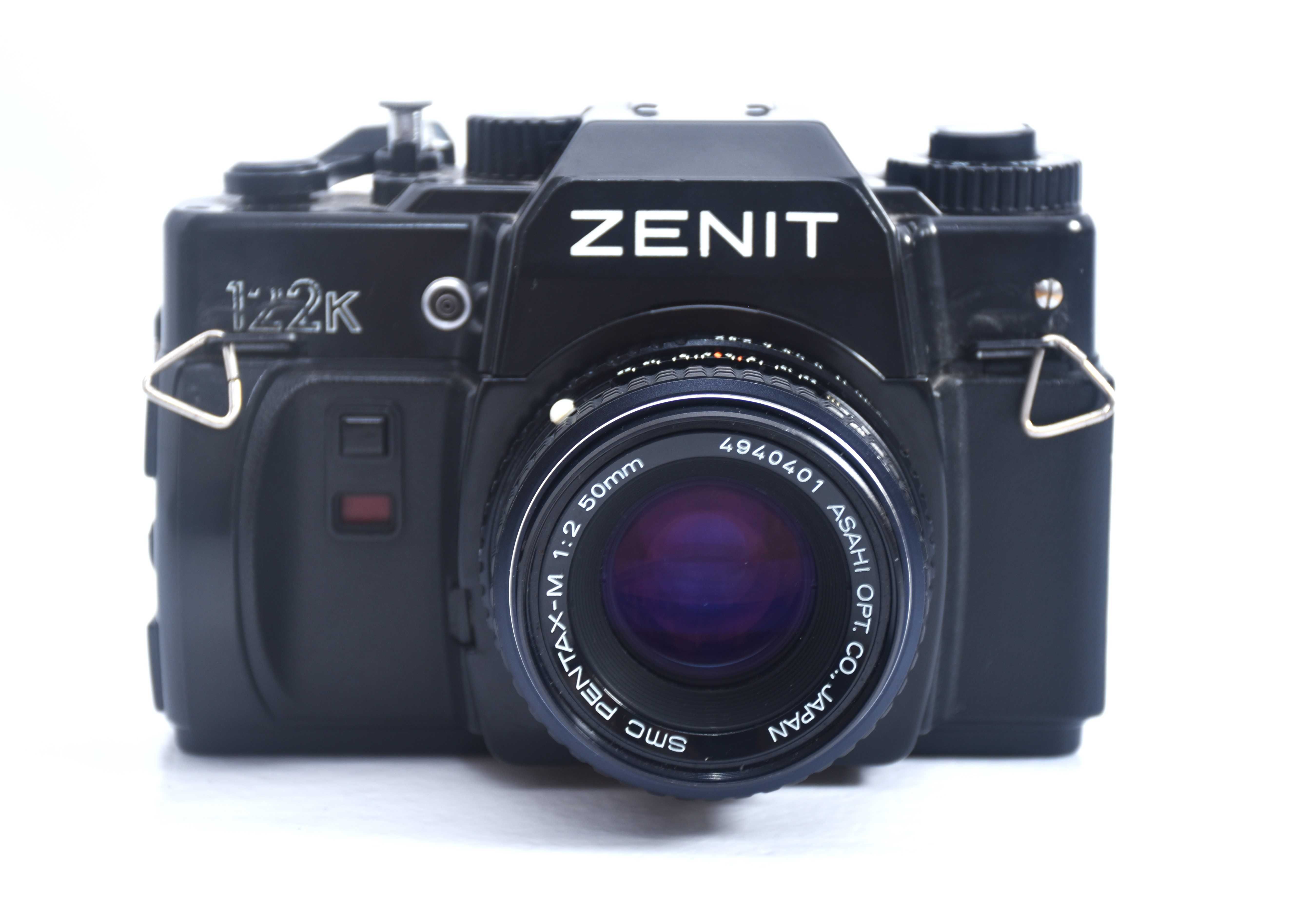 Zenith 122K com lente Pentax 50mm f\2 manual máquina analógica