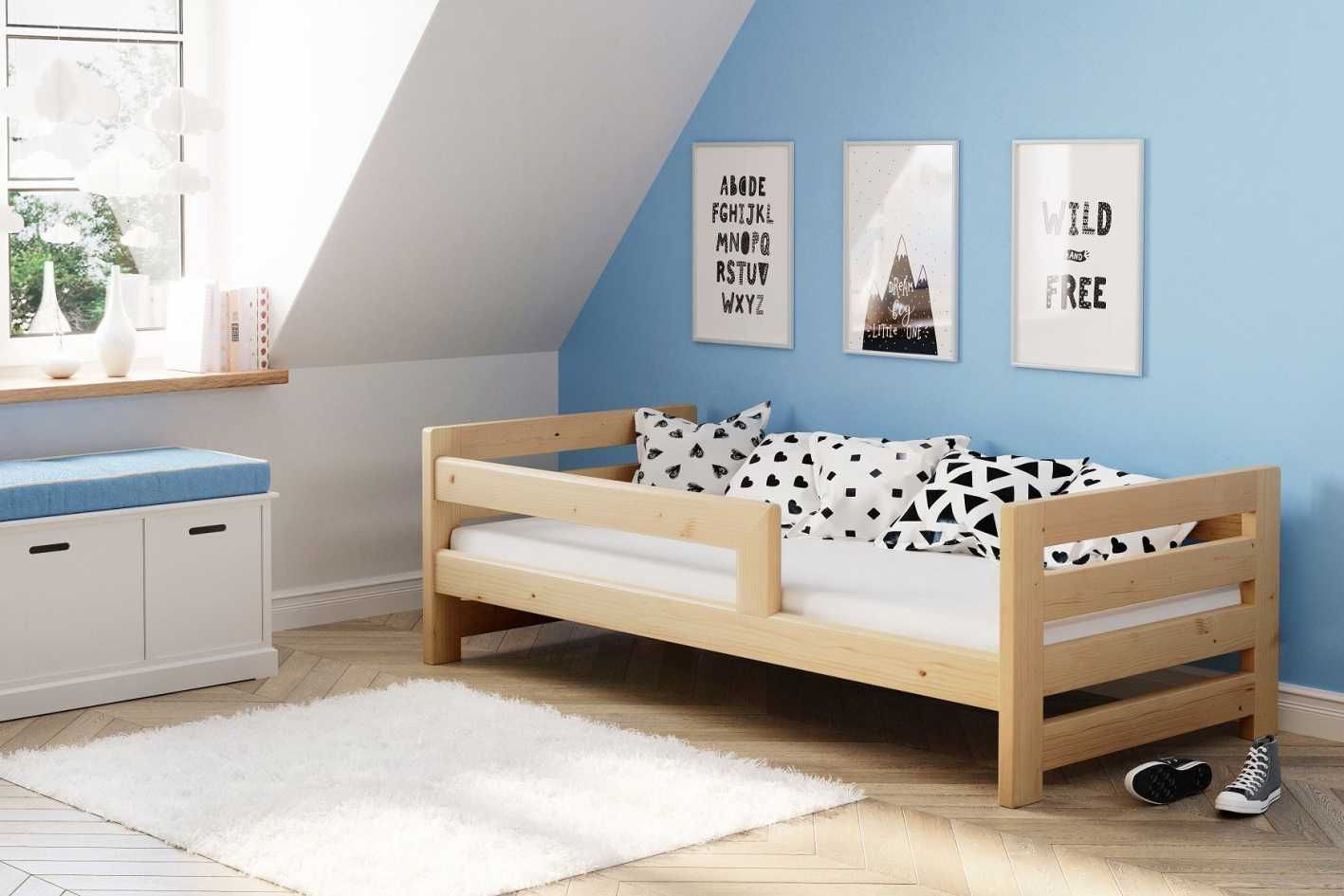 Łóżko drewniane ze stelażem 180x80