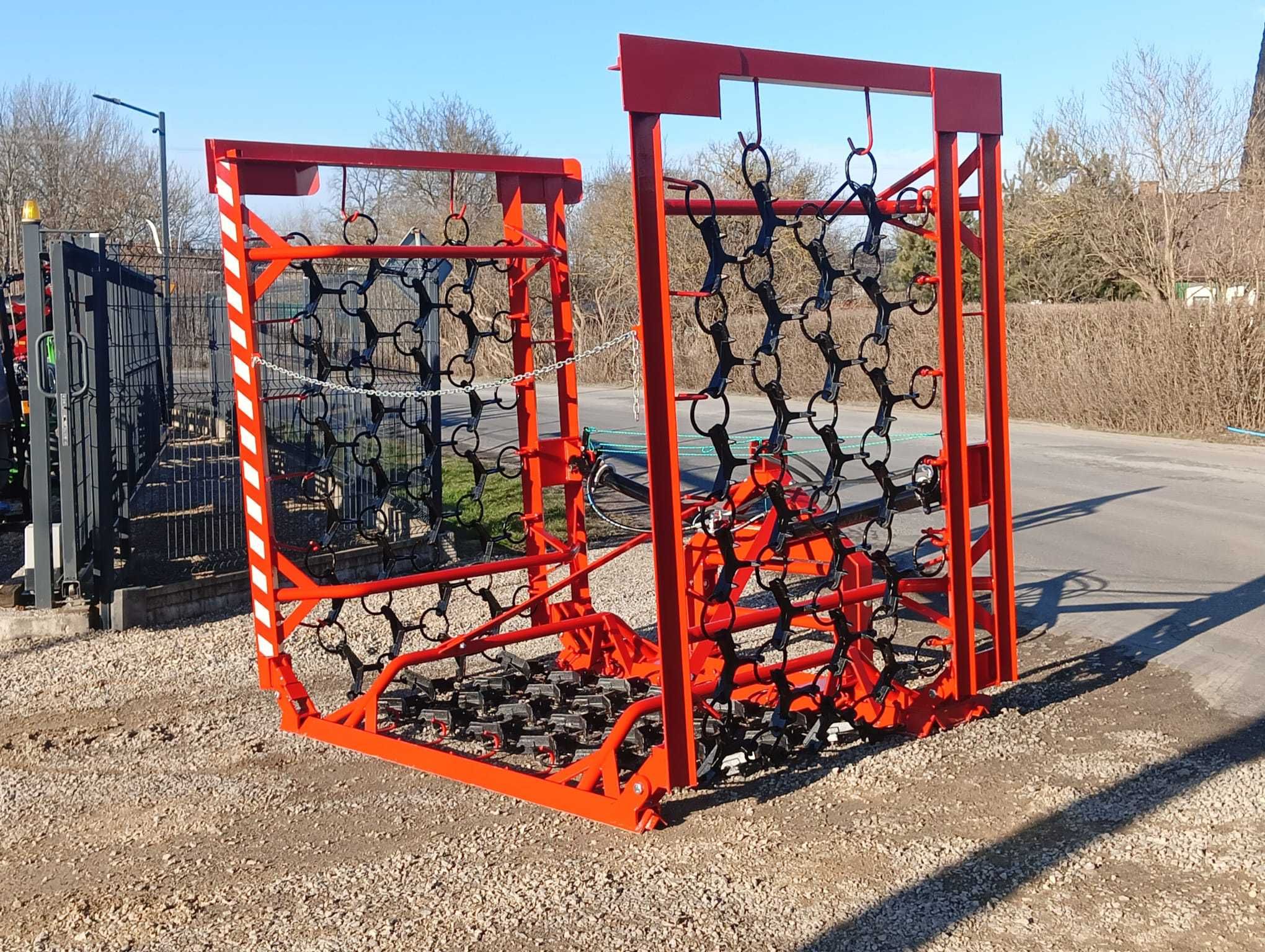Włóka polowo-łąkowa brona/agregat 2-siłowniki - ślizgi METAL-TECHNIK