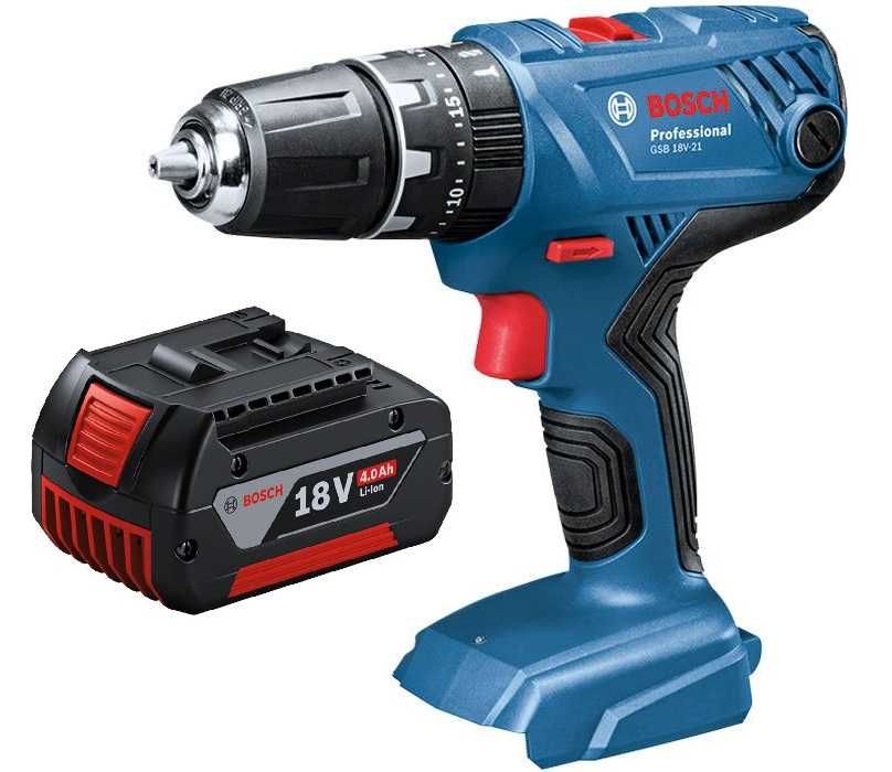 Zestaw Wiertarko-wkrętarka Bosch GSB 18V-21 + Aku 4.0