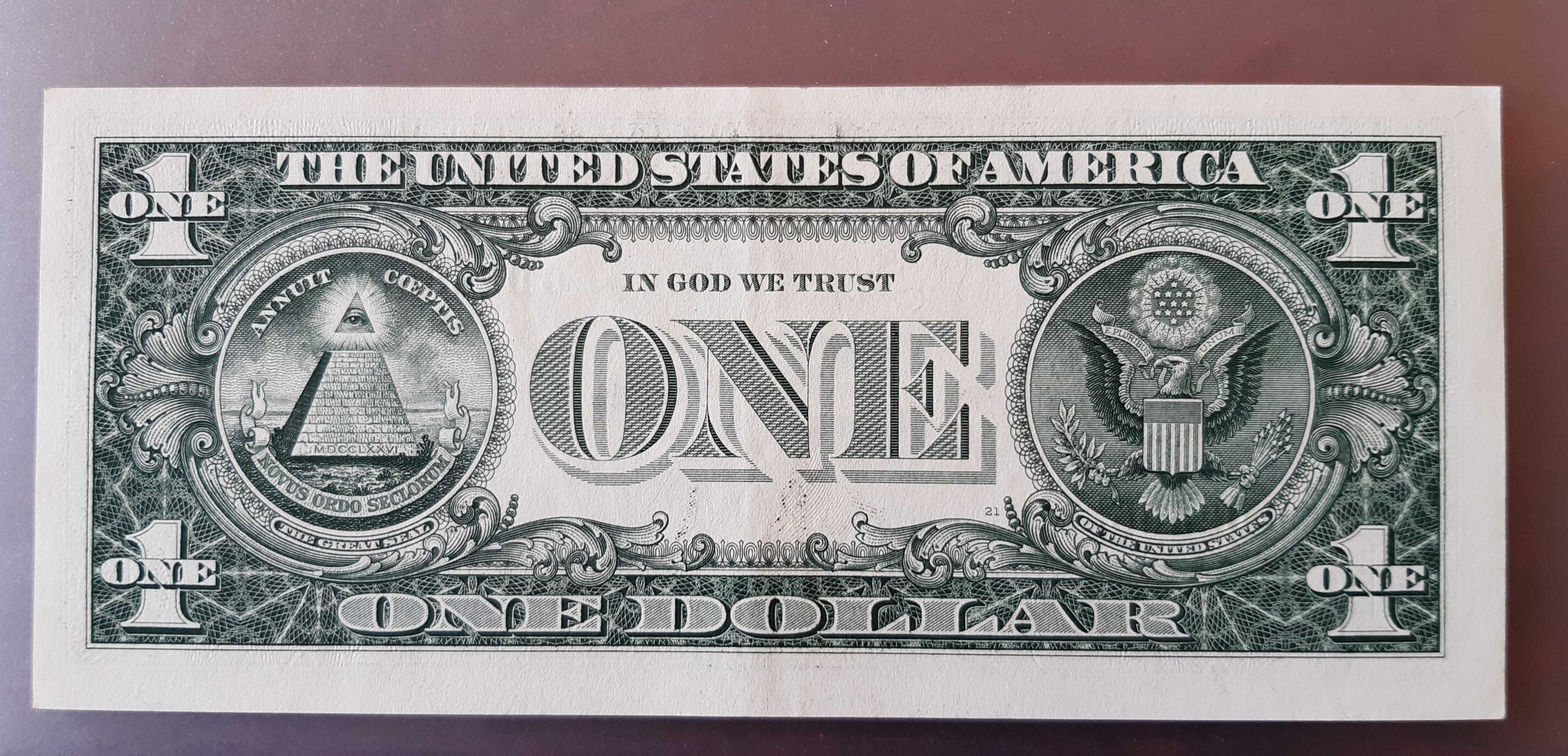 1 dollar z gwiazdą seria A2017 unikalny  numer tylko cyfry parzyste