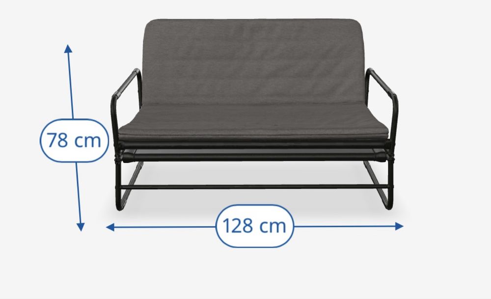 Sofá cama cinzento