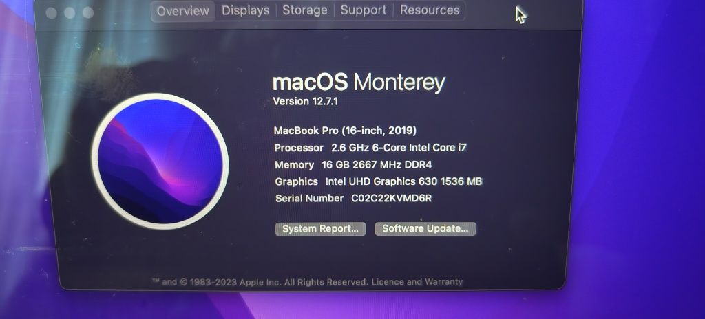 MacBook Pro 16' 2019 Intel i7
