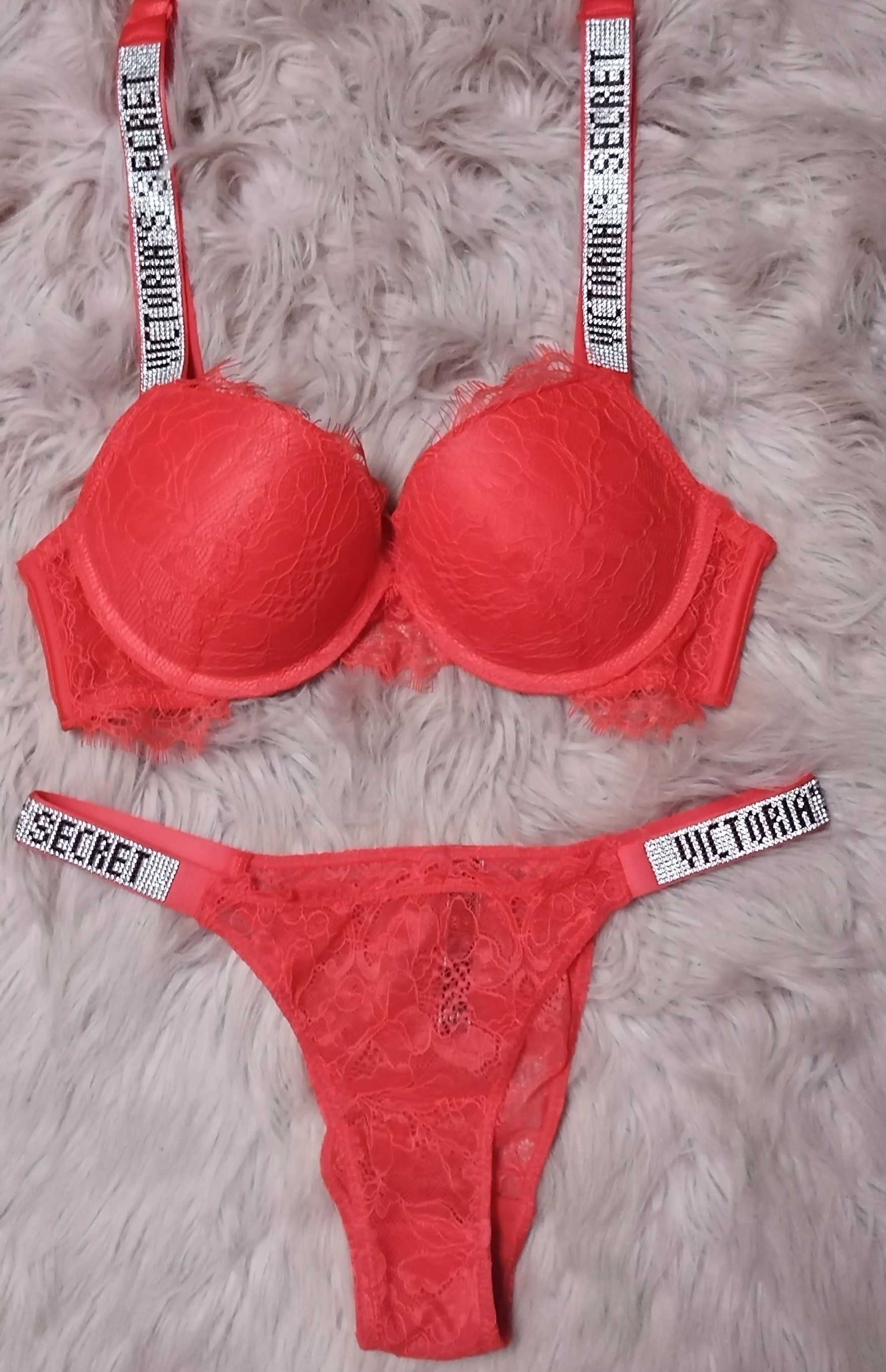 Victoria secret komplet bielizny dla kobiet sexi prezent koronka