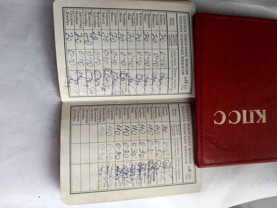 Профсоюзный и парт билеты