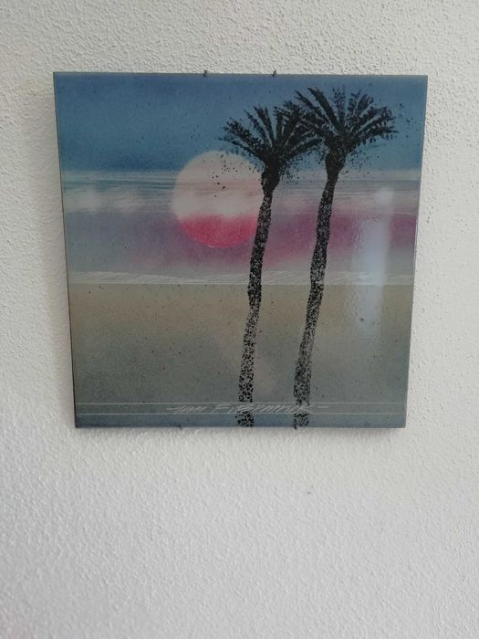 Artesanato quadro de cerâmica com suporte de parede